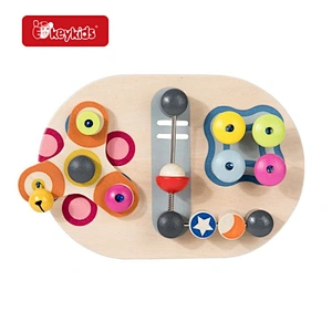2026 Oval Wooden Busy Board, Montessori Sensory Activity Toy with Spinning, Sliding and Bell Features for Toddlers W12D929
